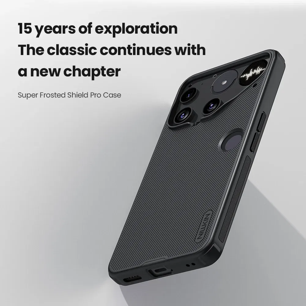 Color: black, Compatibility by Model: Nothing Phone (3) - Nillkin For Nothing Phone 3 5G Case Super Frosted Pro Soft TPU Frame and PC Hard Matte 360 Protection Back Cover Phone Case