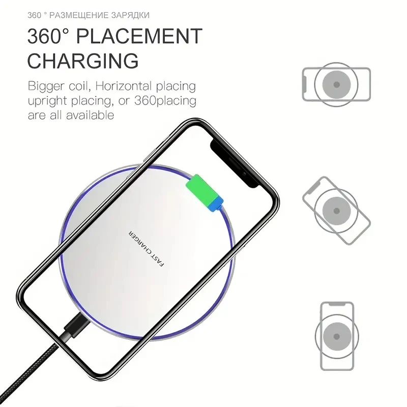 Color: PURPLE - 30W Wireless Charger For iPhone 15 14 13 12 X Pro Max Induction Fast Charging Pad Dock Station For Samsung S23 S22 Xiaomi Huawei