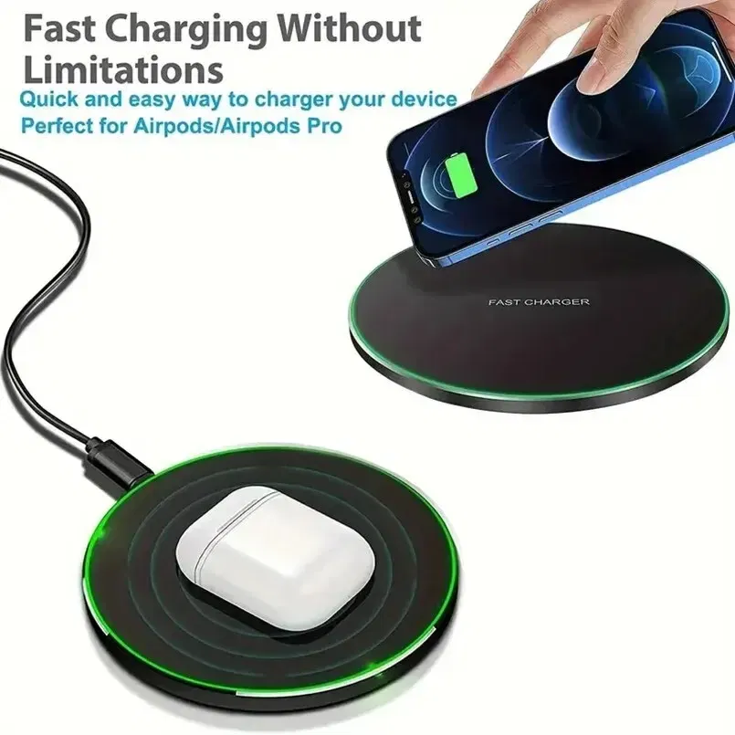 Color: PURPLE - 30W Wireless Charger For iPhone 15 14 13 12 X Pro Max Induction Fast Charging Pad Dock Station For Samsung S23 S22 Xiaomi Huawei