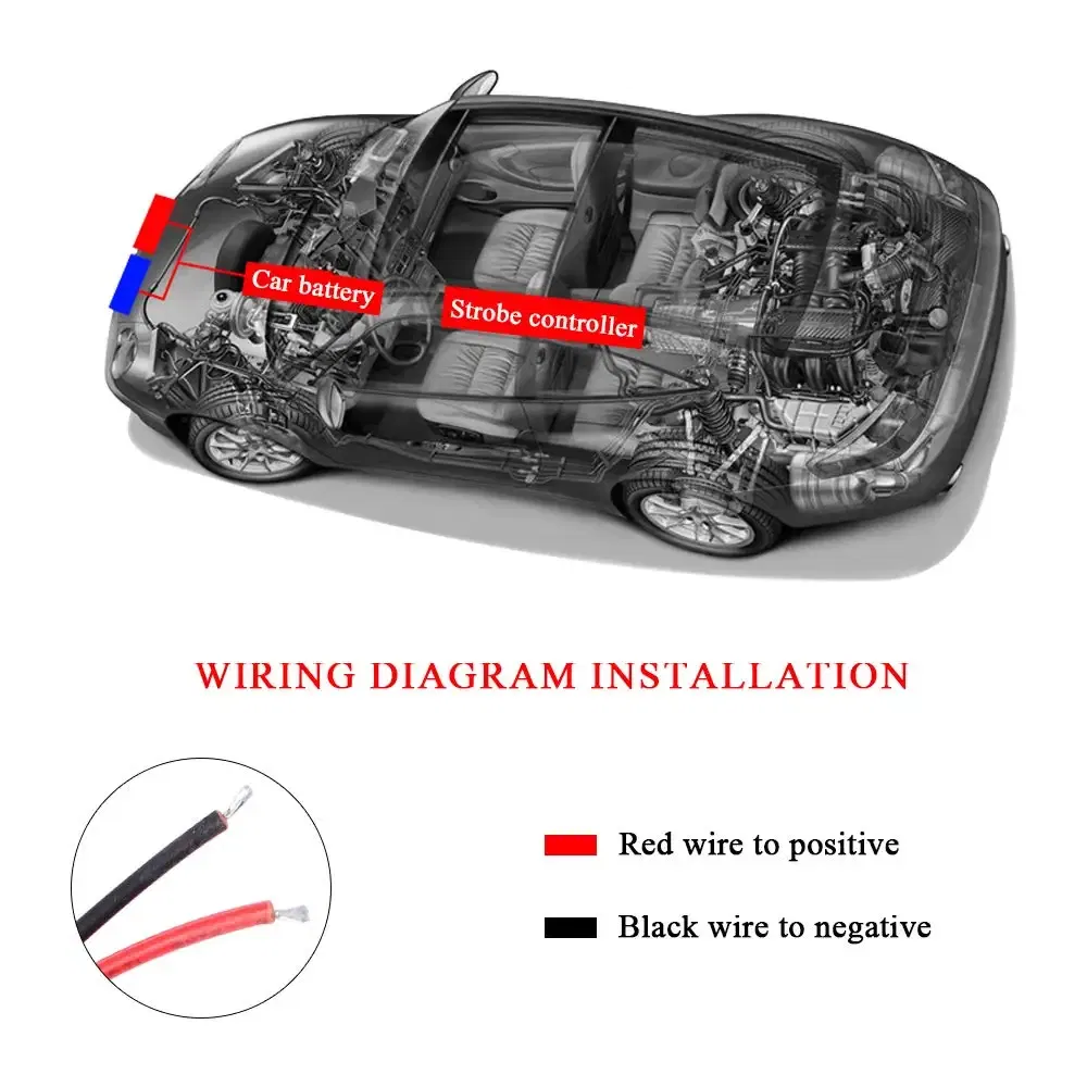 Emitting Color: Warm White - 4 In 1 Red Blue Emergency Strobe Lights Police Lights 12V With Wireless Remote Control Flash Grille Light for Cars Truck Van SUV