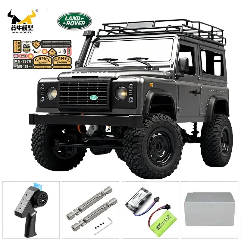 Color: Chocolate - MN MN82 1:12 Retro Rc Car With LED Lights Full-scale Simulation LC79 Professional 4WD Remote Control Pickup RC Truck Model Toys