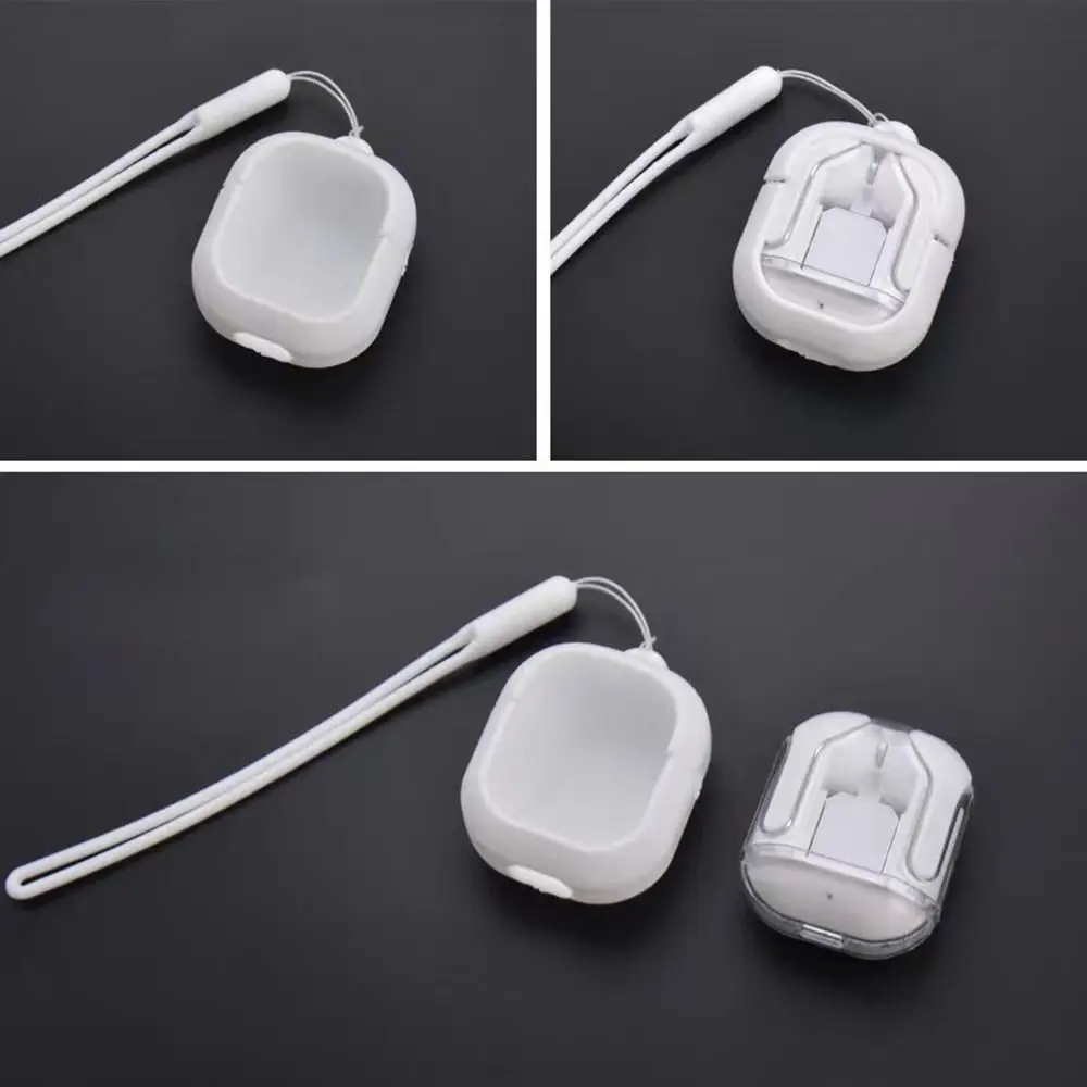 Color: BROWN - For HQAi H4 Silicon Case and Lanyard Protective Plain Cover and Rope Anti-Lost Cover Waterproof Earbuds Protective Case