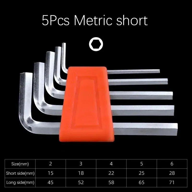 Color: Silver - 5/8/11 Pcs Metric Allen Wrench Set Inch Wrench L Wrench Keys Size Allen Key Short Arm Vehicle Repair Tool Set Home Hand Tools
