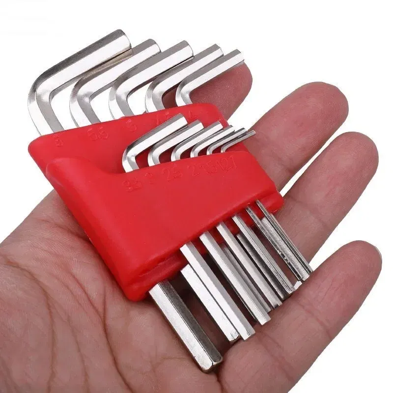 Color: Silver - 5/8/11 Pcs Metric Allen Wrench Set Inch Wrench L Wrench Keys Size Allen Key Short Arm Vehicle Repair Tool Set Home Hand Tools