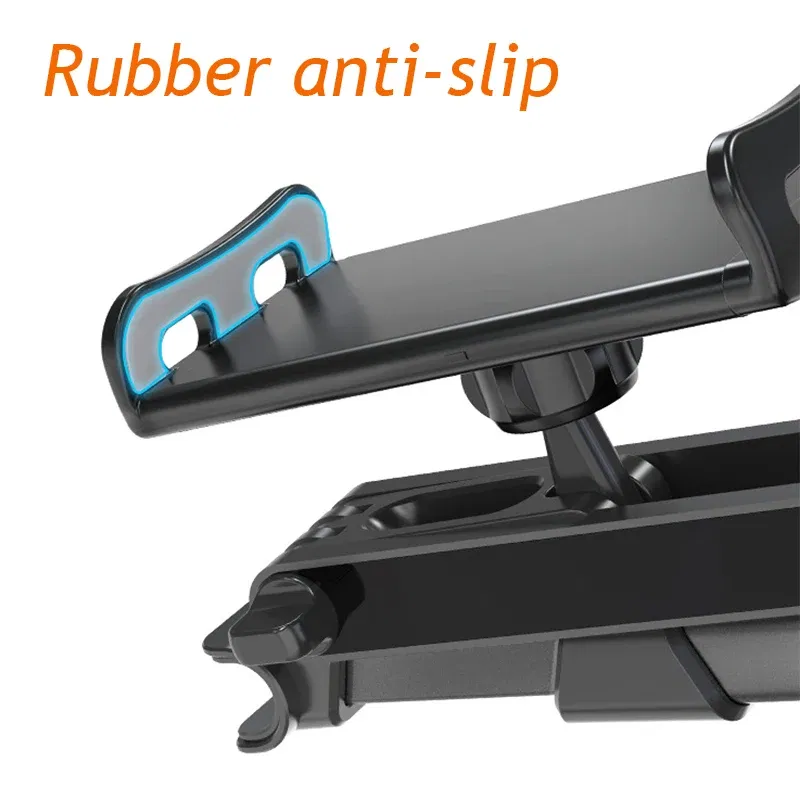 Color: Orange - Telescopic Car Rear Pillow Phone Holder Tablet Car Stand Seat Rear Headrest Mounting Bracket for Phone Tablet 4-11 Inch