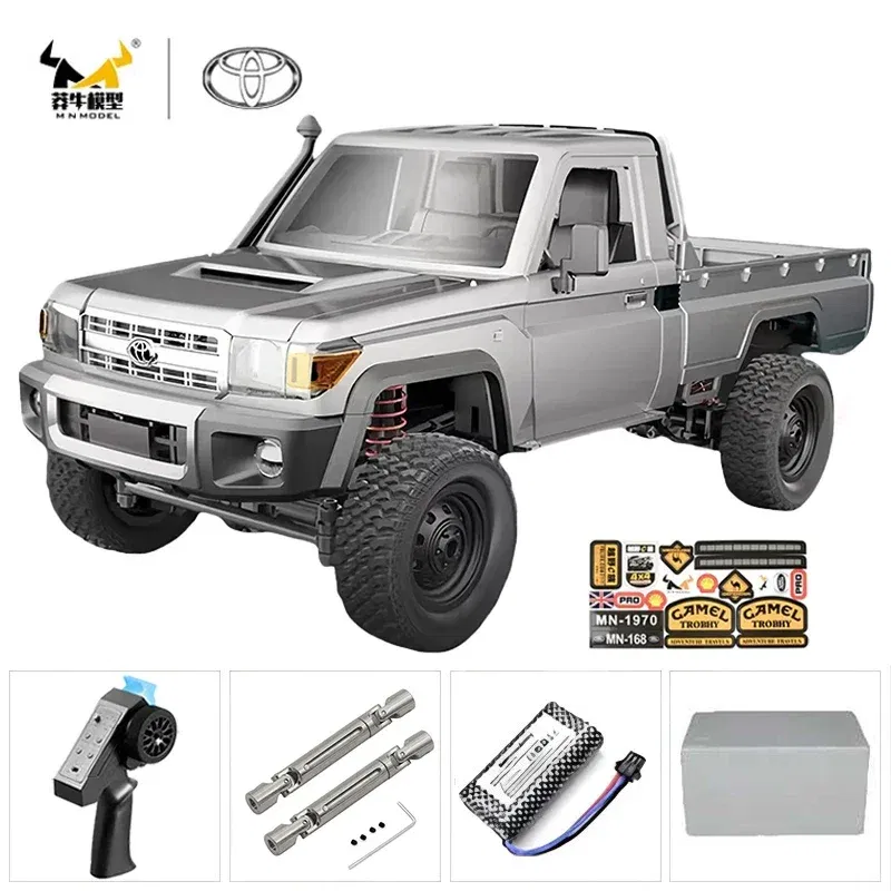 Color: PURPLE - MN MN82 1:12 Retro Rc Car With LED Lights Full-scale Simulation LC79 Professional 4WD Remote Control Pickup RC Truck Model Toys