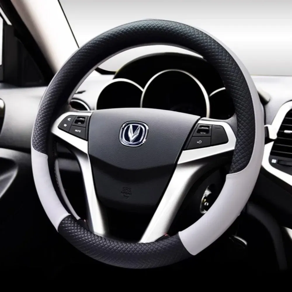 Color Name: black - Durable Anti-Slip Car Steering Wheel Cover Microfiber Leather Steering Wheel Cover Universal Fit for Car, Truck, SUV, Van38cm