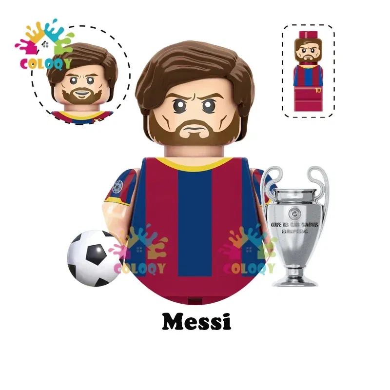 Color: Brown, Ships From: CHINA - Kids Toys World Famous Football Stars Building Blocks Sport Player Mini Action Figures Golden Cup Toys For Boys Christmas Gifts