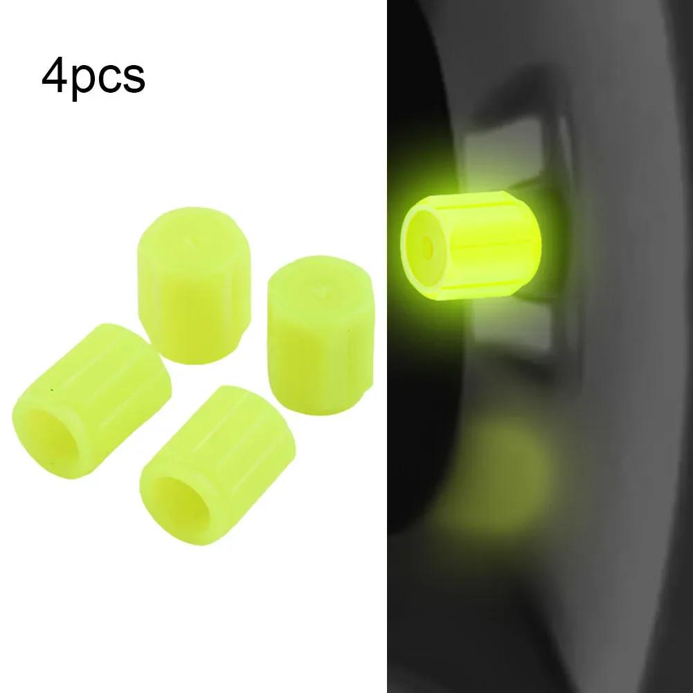 Color: Lavender, Ships From: CHINA - 4 PCS/Set Valve Covers Yellow Blue High-quality Luminous Bike Tire Valve Stem Cap Car Tire Valve Cap Orange Pink