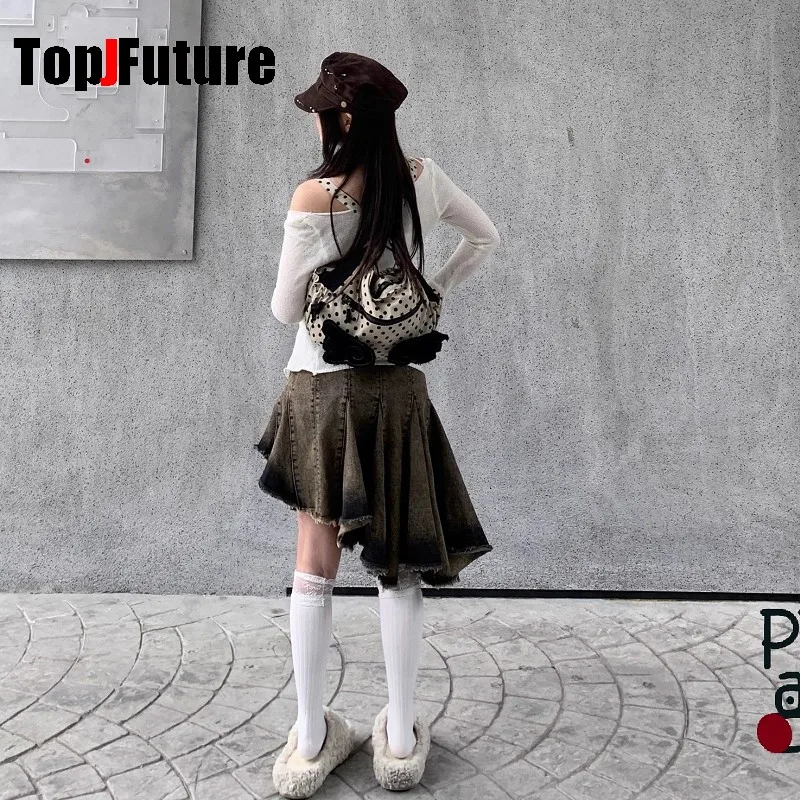 Color: Brown - Harajuku Gothic Women's Summer Hip Pop Cap Beret Hat Y2k Girl Punk Accessories puncture suede baseball Cap Sun Hat Newspaper hat
