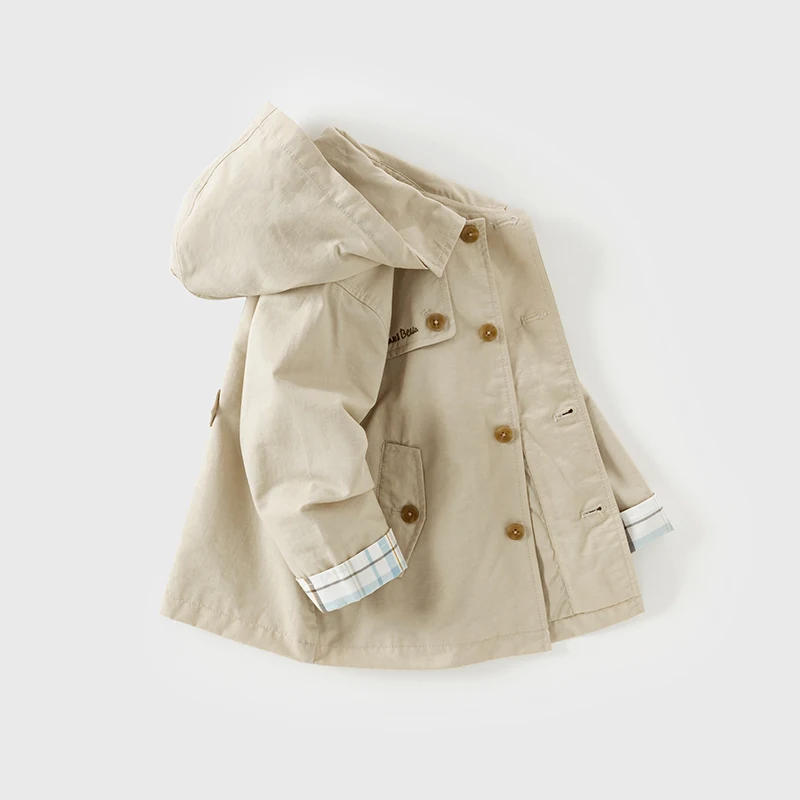 Color: Brown, Kid Size: 5T - Dave Bella Children's Coat Kids Jacket Autumn Fashion Casual Baby's Trench Boys Windbreaker Cute Party Outdoor DB3242020