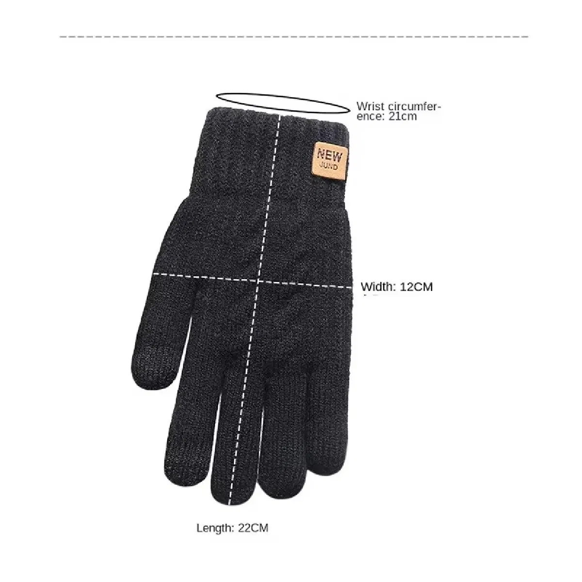 Color: army green, Gloves Size: One Size - Fleece Lined Fashion Warm Women Men Black Cable Knitted Winter Touch Screen Gloves