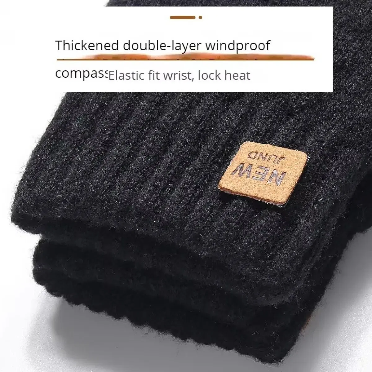 Color: army green, Gloves Size: One Size - Fleece Lined Fashion Warm Women Men Black Cable Knitted Winter Touch Screen Gloves