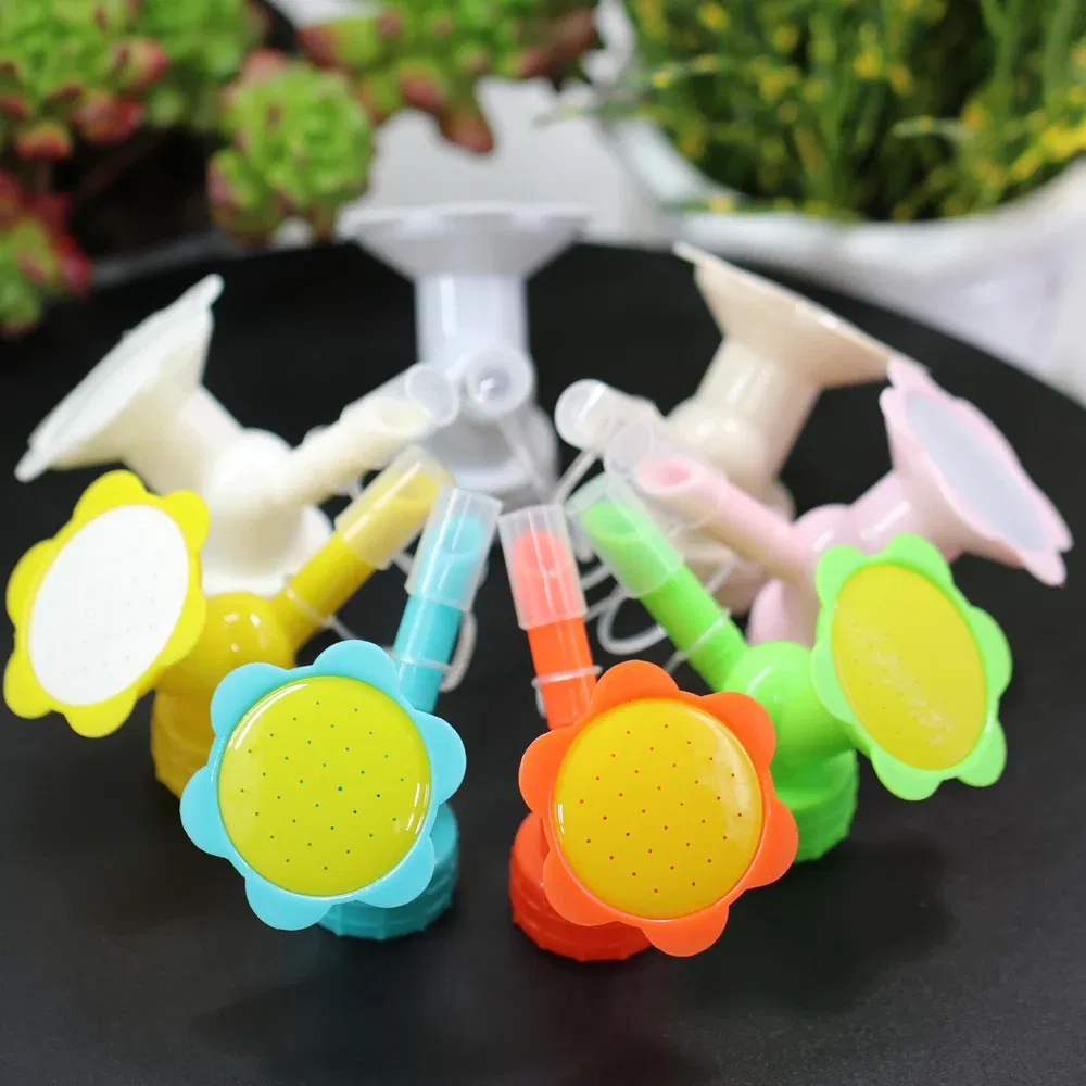 Color: Light Grey - 2 in 1 Bottle Cap Sprinkler Dual Nozzle Watering Spout Double Bottle Head Can Watering Nozzle Bonsai Garden Mini Irrigation Tool