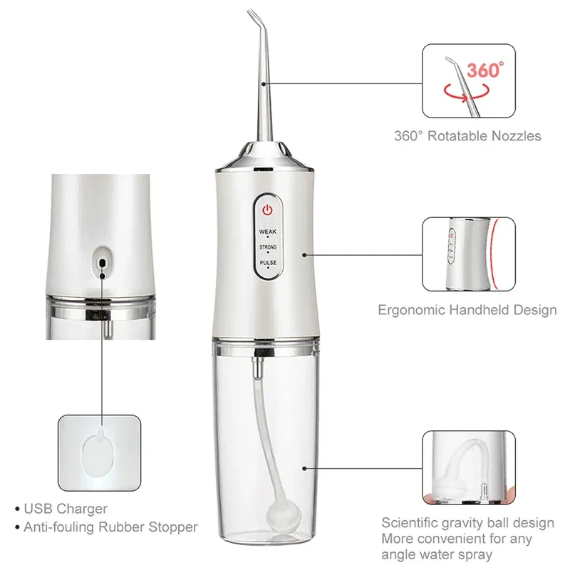Color: Yellow - Xiaomi MIJIA Smart Electric Oral Irrigator Water Flosser 4 Jets 3 Modes USB Charging Water Jet Irrigator Dental Teeth Cleaner