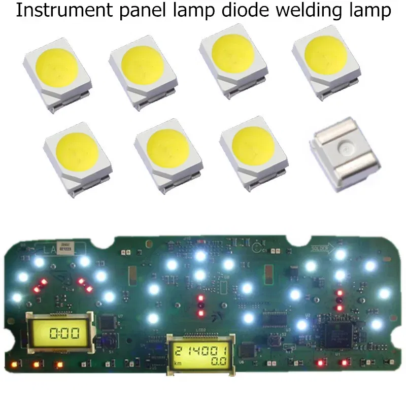 Emitting Color: Yellow, Color Temperature: 4300K - 100pcsLED 3528 SMD Car Cluster Gauges Dashboard White Ice Blue Red Pink Green Red Instruments Panel Light Neo Wedge Bulbs