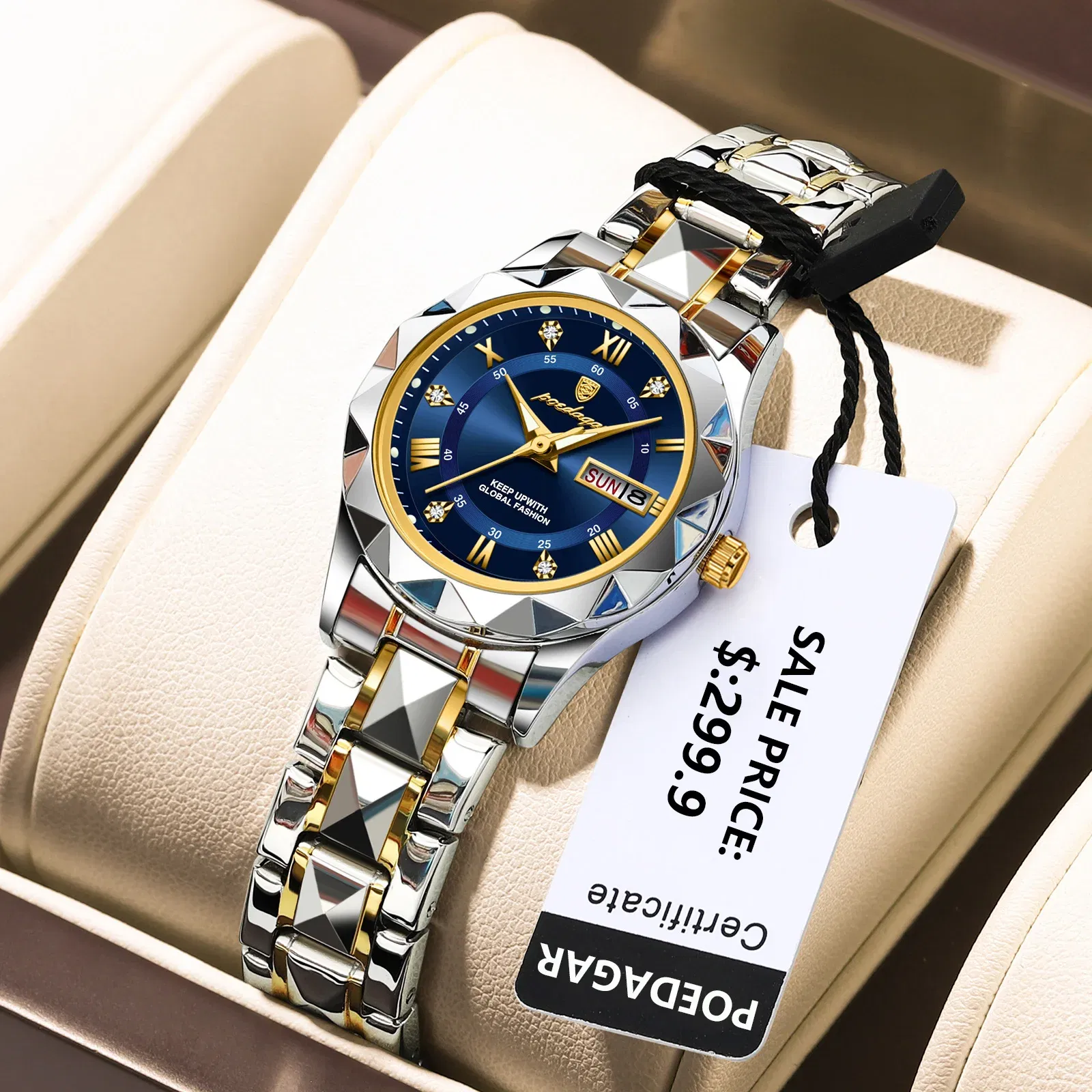 Color: Multicolor - POEDAGAR Luxury Ladies Dress Watch Luminous Waterproof Week Date Woman Wristwatch Stainless Steel Women Quartz Watches reloj+box