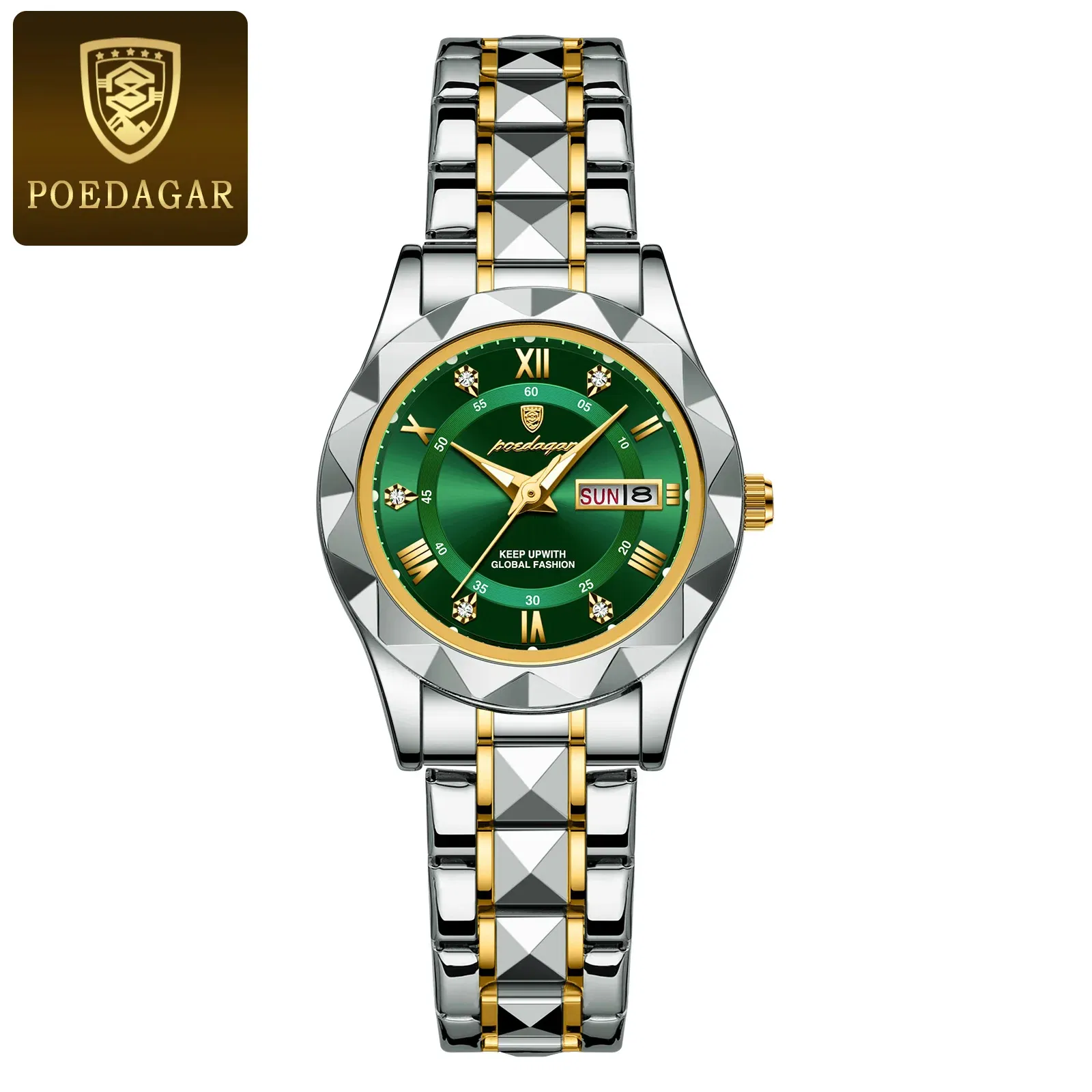 Color: Multicolor - POEDAGAR Luxury Ladies Dress Watch Luminous Waterproof Week Date Woman Wristwatch Stainless Steel Women Quartz Watches reloj+box