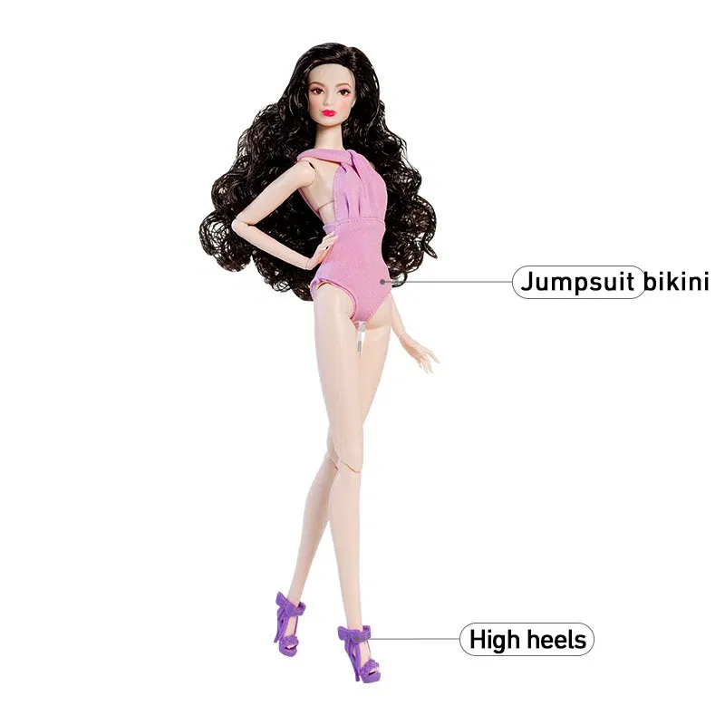 Color: Chocolate - Supermodel Doll Clothes Suit European Fashion Summer Bikini Series Accessories Set Princess Dress DIY Limited Collection Gifts