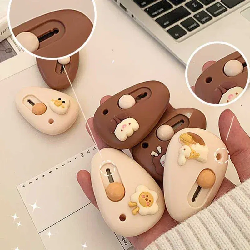Color: WHITE - 1PC Premium Cartoon Triangle Mini Art Knife Letter Opener with Cutting Blade for Office Stationery