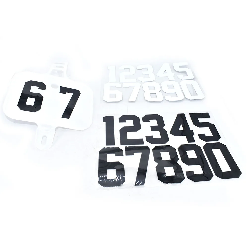 Color: Khaki - Number Stickers Graphics Decals Emblems Fit For CRF 50 70 110 125 250cc Kayo BSE Dirt Pit Bike Plastic Cover Number Plate Of
