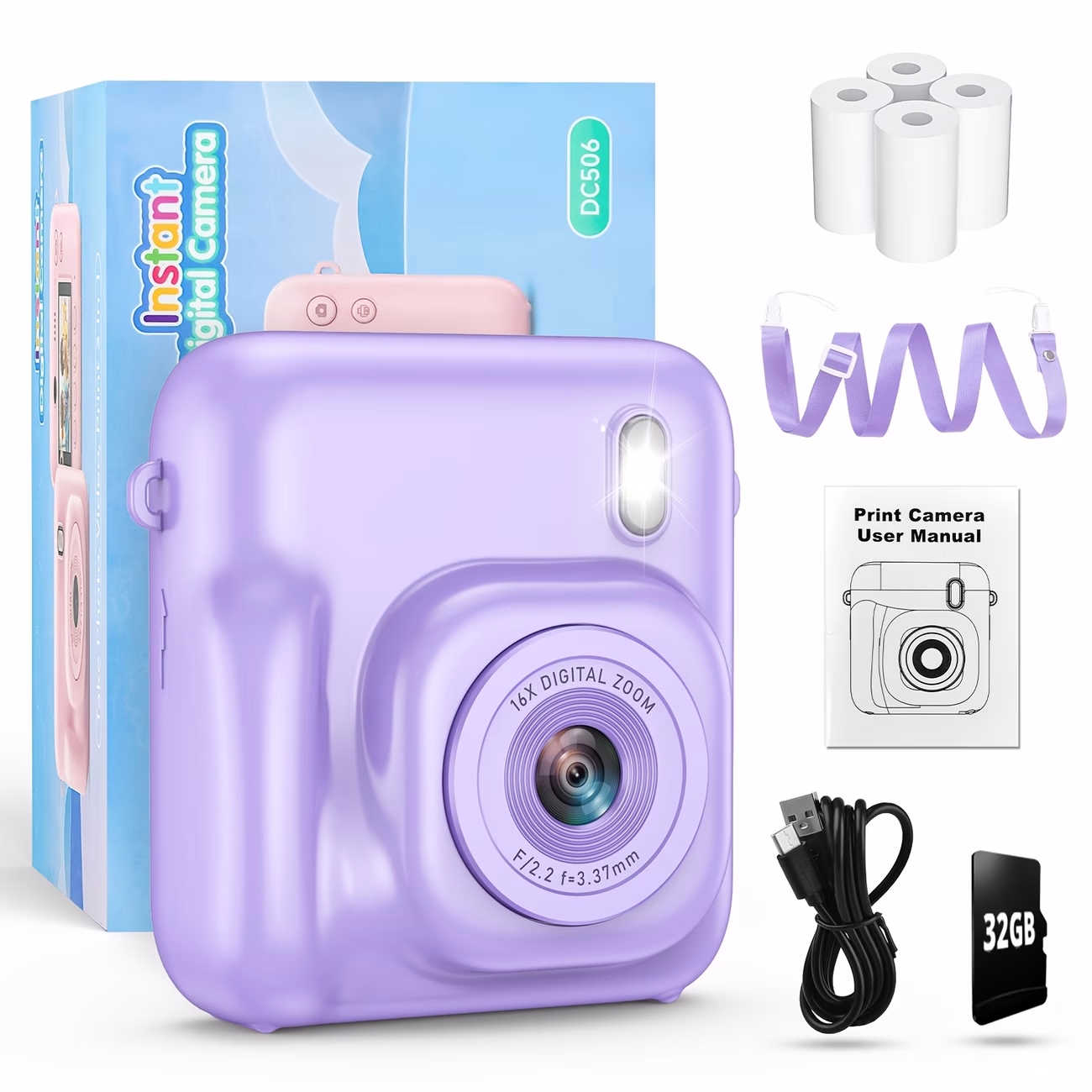STUOGYUM® Instant Printing Camera – 48MP 1080P Self-Timer Digital Camera