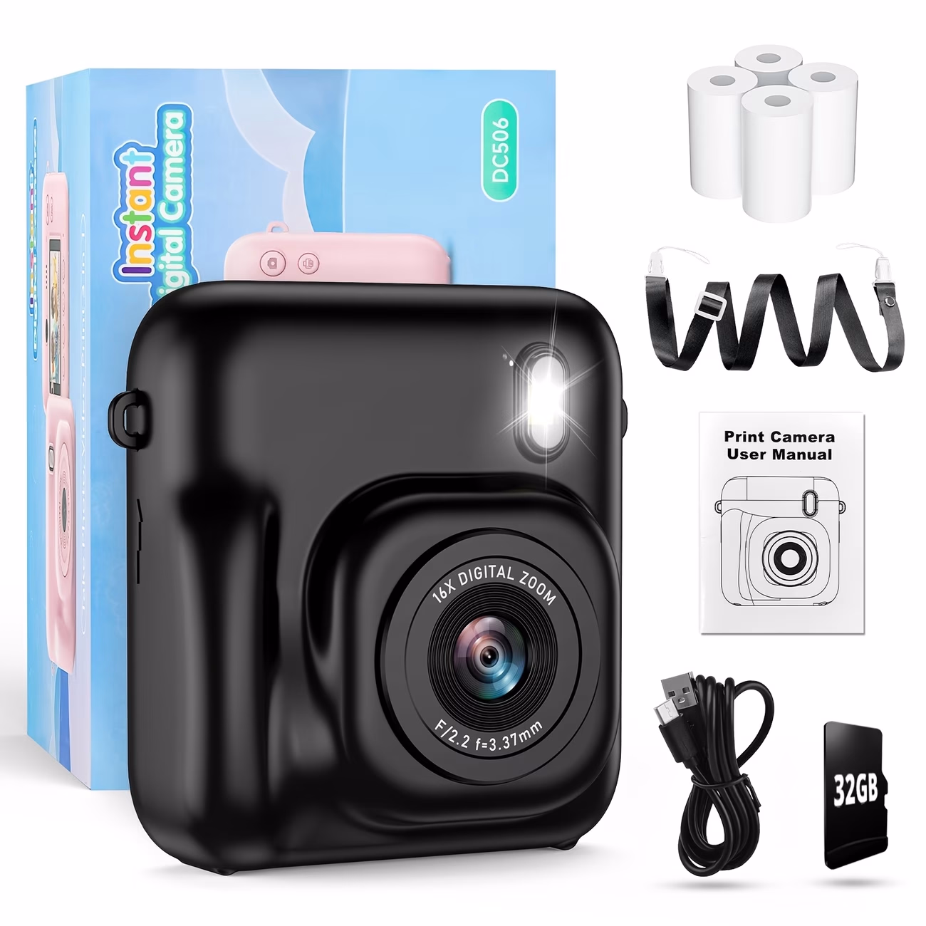 STUOGYUM® Instant Printing Camera – 48MP 1080P Self-Timer Digital Camera
