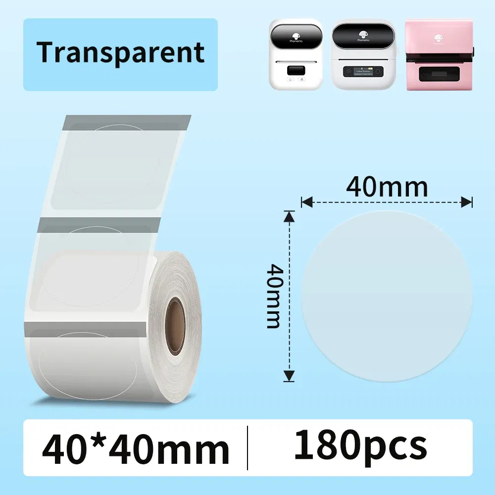 Color: black - Phomemo Label Maker Paper M110 Label Adhesive Paper White Waterproof Thermal Sticker for M110 M221 M200 M220 Portable Printer