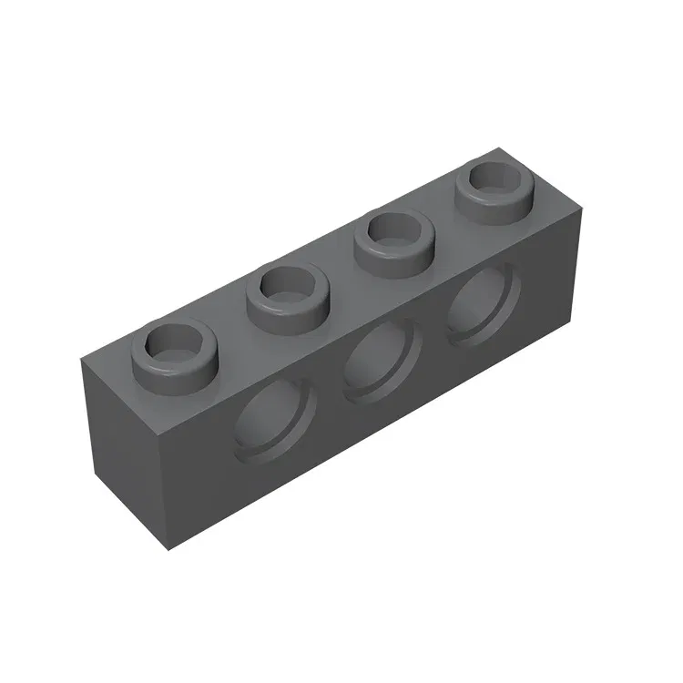 Color: Dark Grey - Rainbow Pig MOC 3701 Brick 1x4 with 3 Holes Building Blocks Classic Brand DIY Assembles Particles Educational Tech Kid Spare Toy