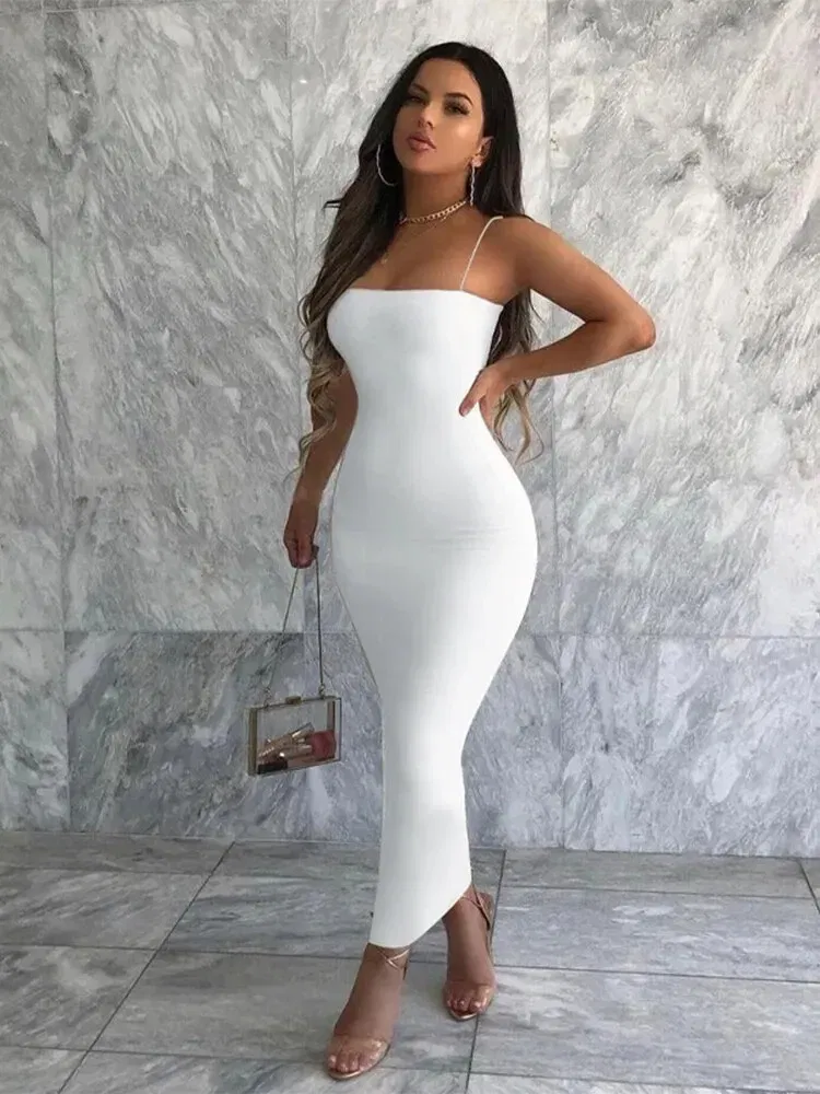 Color: Black, Size: L - Hawthaw Women Sexy Party Club Evening Streetwear Bodycon Black Long Dress 2024 Summer Clothes Wholesale Items For Business D1758