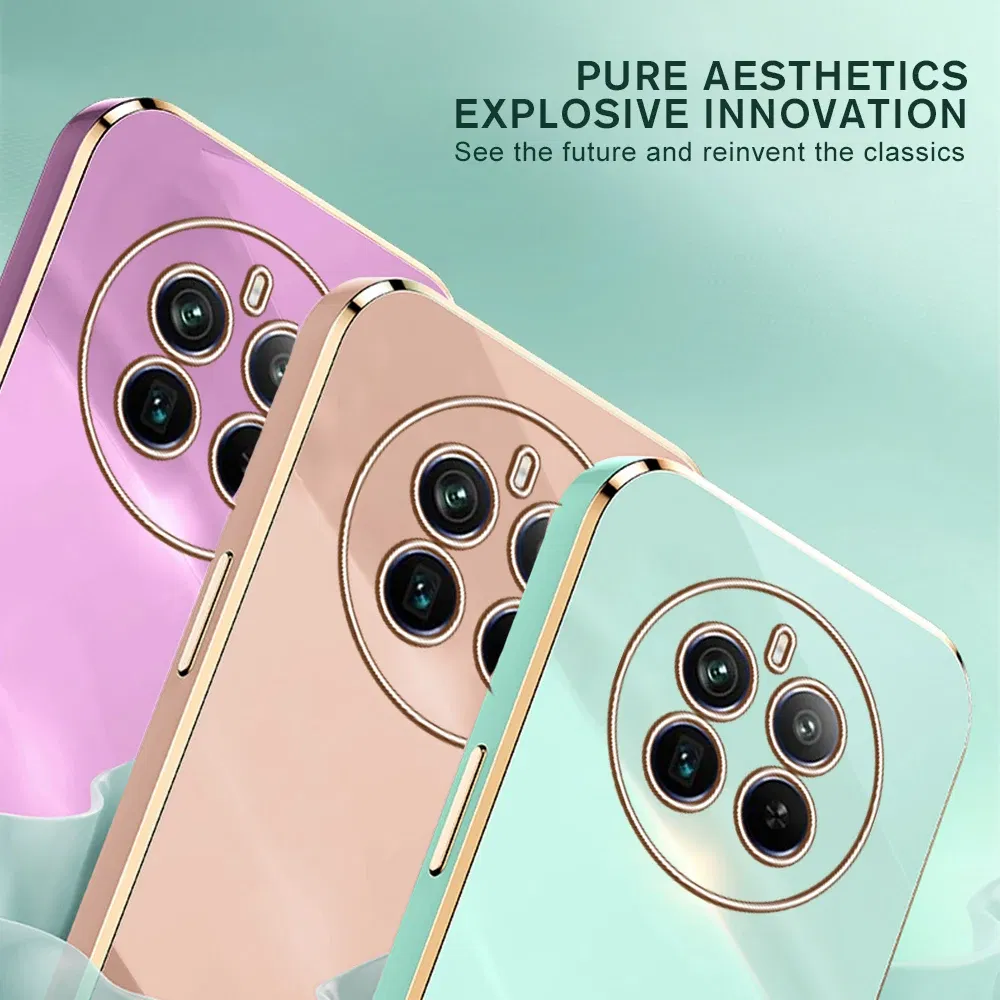 Material: ABS, Color: Black - Realmi 12 Pro Plus 5G Case New Straight Edge Electroplating TPU Soft Cover For Realme 12 Pro+ 5G Protect Lens  Shockproof Coque