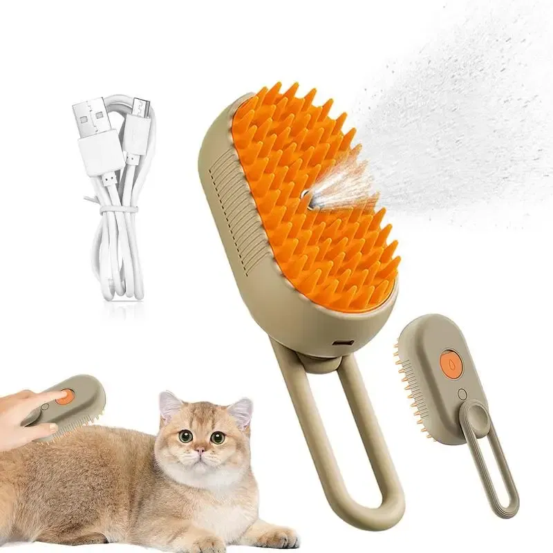 Color: Dark Brown, Ships From: CHINA - Steam Brush Steam Cats Comb Water Steam Cat Brush Electric Spray Hair Brushes Cats Massage Grooming Hair Removal Comb