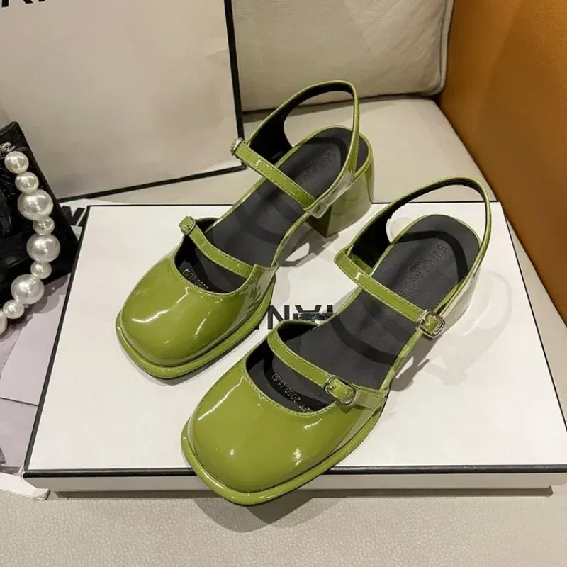 Color: SKY BLUE, Shoe Size: 37 - Non-slip Round Toe Sandals Ladies Casual 2023 Summer Hollow Beach Elegant Shoes Korean Fashion Party Shoes  Design 2024