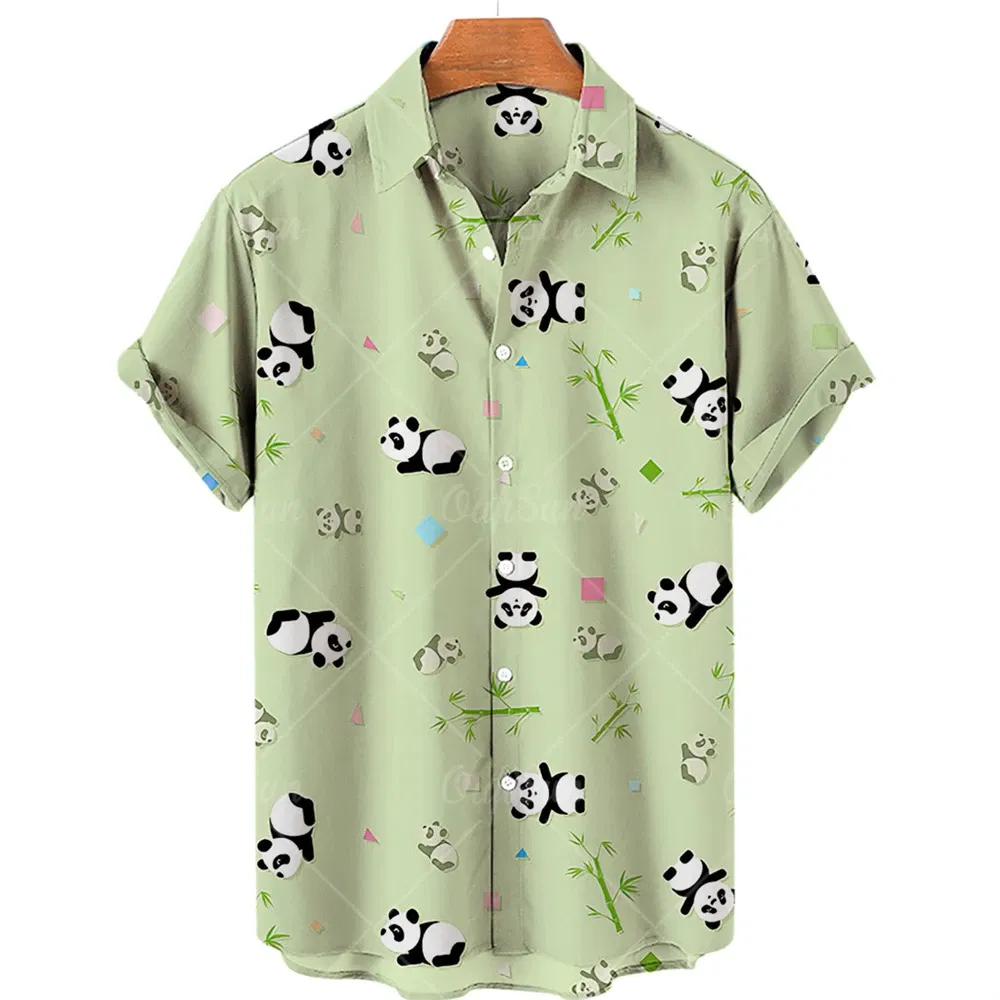 Color: Dark Grey, Size: XXXL - Duck 3d Print Shirts Men Fashion Hawaiian Shirt Short Sleeve Casual Beach Shirts Boys Single-Breasted Blouse Men's Clothing