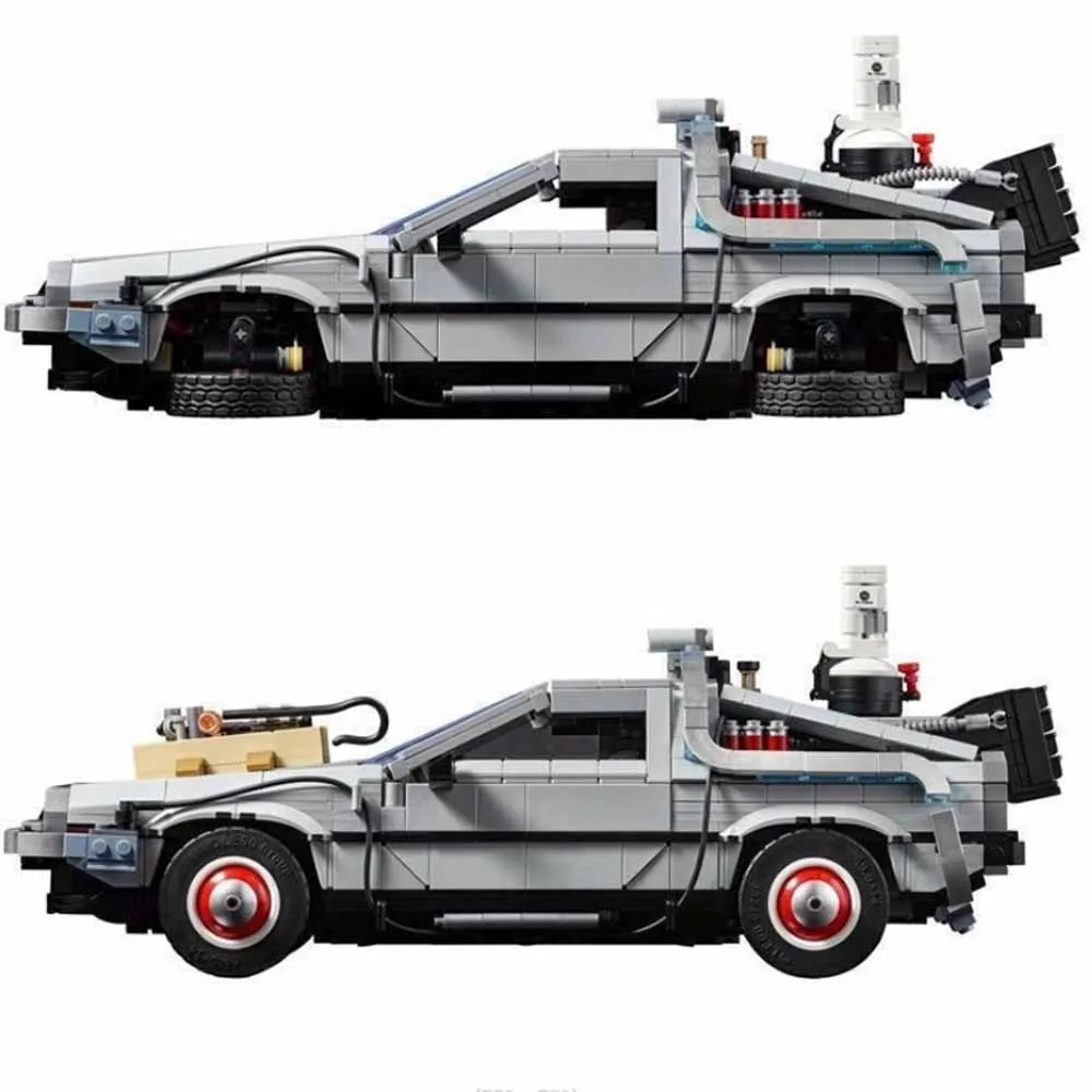 Color: Wood - Compatible 10300 Back to the Future Time Machine DeLorean DMC-12 Building Blocks Construction Car Bricks Toys For Children Gifts