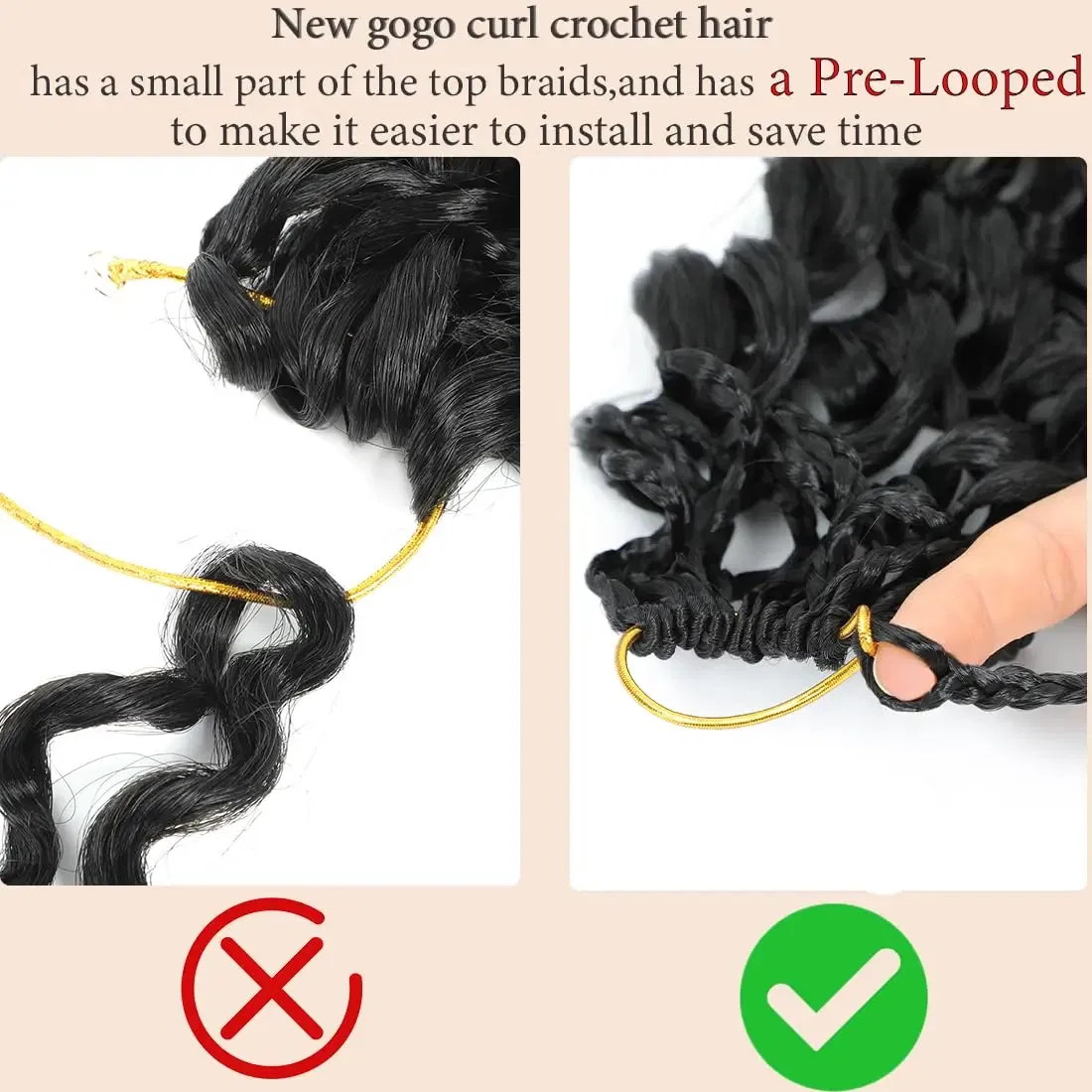 Color: #27, Stretched Length: 14inches, Bulk Buy: 8Pcs/Lot - Box Gogo Curl Crochet Hair for Black Women Pre looped Short Ocean Wave Crochet Hair Water Wave Beach Curl Crochet Braiding Hair