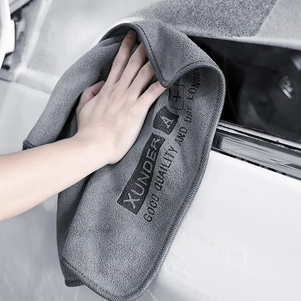 Color: Blue, Specification: 3pcs - 5/1PC High-end Microfiber Car Washing Towel Auto Cleaning Drying Cloth Hemming Car Care Detailing Cloth Water Absorption Car Rag