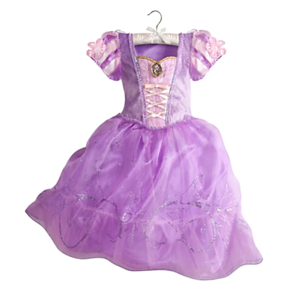 Kid Size: 11, Color: PURPLE - Belle Princess Dress for Girls Cosplay Beauty and The Beast Snow White Costumes Kids Halloween Carnival Birthday Clothes
