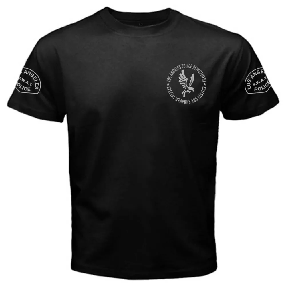 Color: GRAY, Size: XL - New Lapd Swat Tv Series S.W.A.T. Inspired T Shirt Los Angeles Dep Tee T-Shirt
