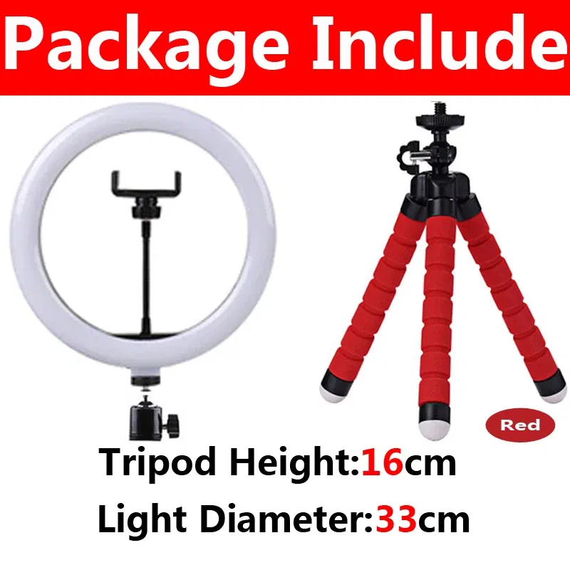 Color: Light Grey - 10 inch LED Selfie Ring Light Dimmable Photography Fill Lamp with Mini tripod for Mobile Phone Live Video Photo Studio Ringlight