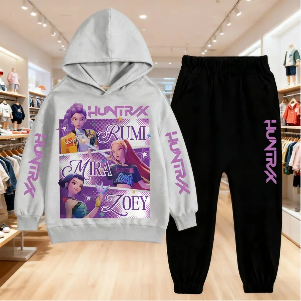 Color: Red, Kid Size: 14 - 2025 KPop Demon Hunters Kids Hoodie Set Boys Teen Girls Hoody Sweatshirts With Pants Tracksuit Children's Autumn Clothing 2pcs