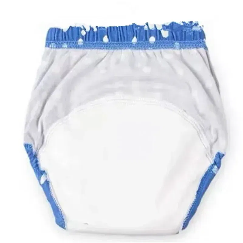 Color: Blue, Size: L - 4pc/Lot Cotton Training Pants Panties Waterproof Cloth Diapers Reusable Toolder Nappies Baby Underwear