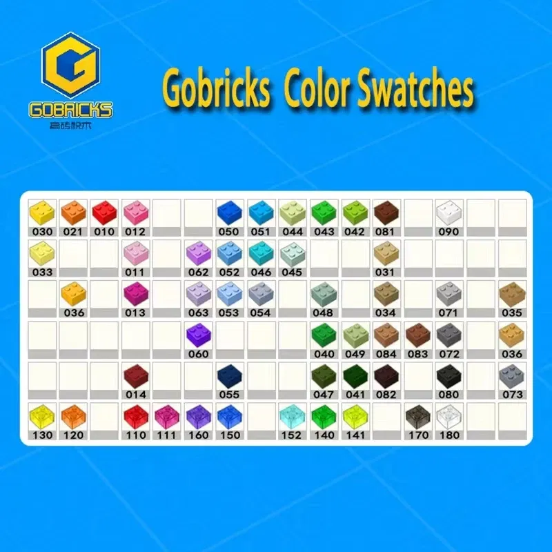 Color: WHITE - Gobricks 10PCS Building Blocks Assembles Particles Moc 98138  1x1 Block DIY With Bumps Compatible With Educational Toys For Kids