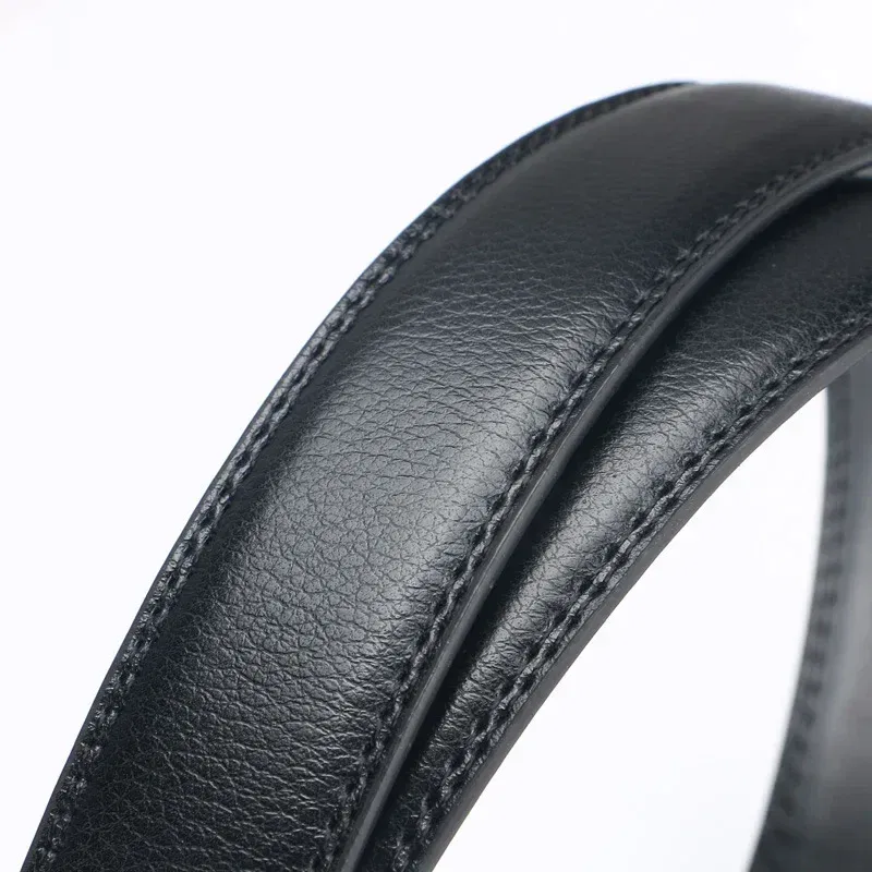 Color: Dark Brown, Belt Length: 160cm - Men No Buckle 3.5cm Wide 130 140 150 160 170 cm Large Plus Size Belt Straps No Buckle for Automatic Buckle Genuine Leather Belts