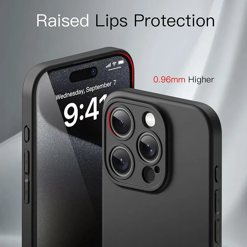 Color: black, Material: Cotton - Matte Silicone Soft Case For iPhone 16 15 14 Plus 13 Mini Pro Max SE 2022 2020 Solid Black Slim Cover Fundas