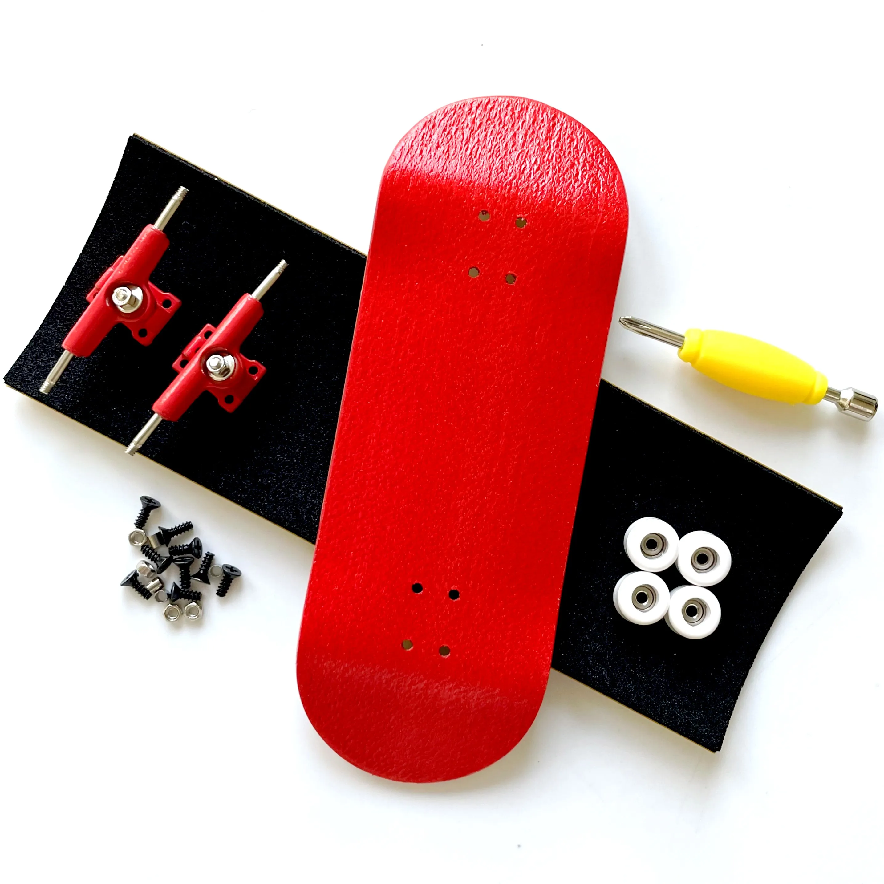 Color: Silver - 34mm Fingerboard Set with Double Axle Trucks Bearing Wheels