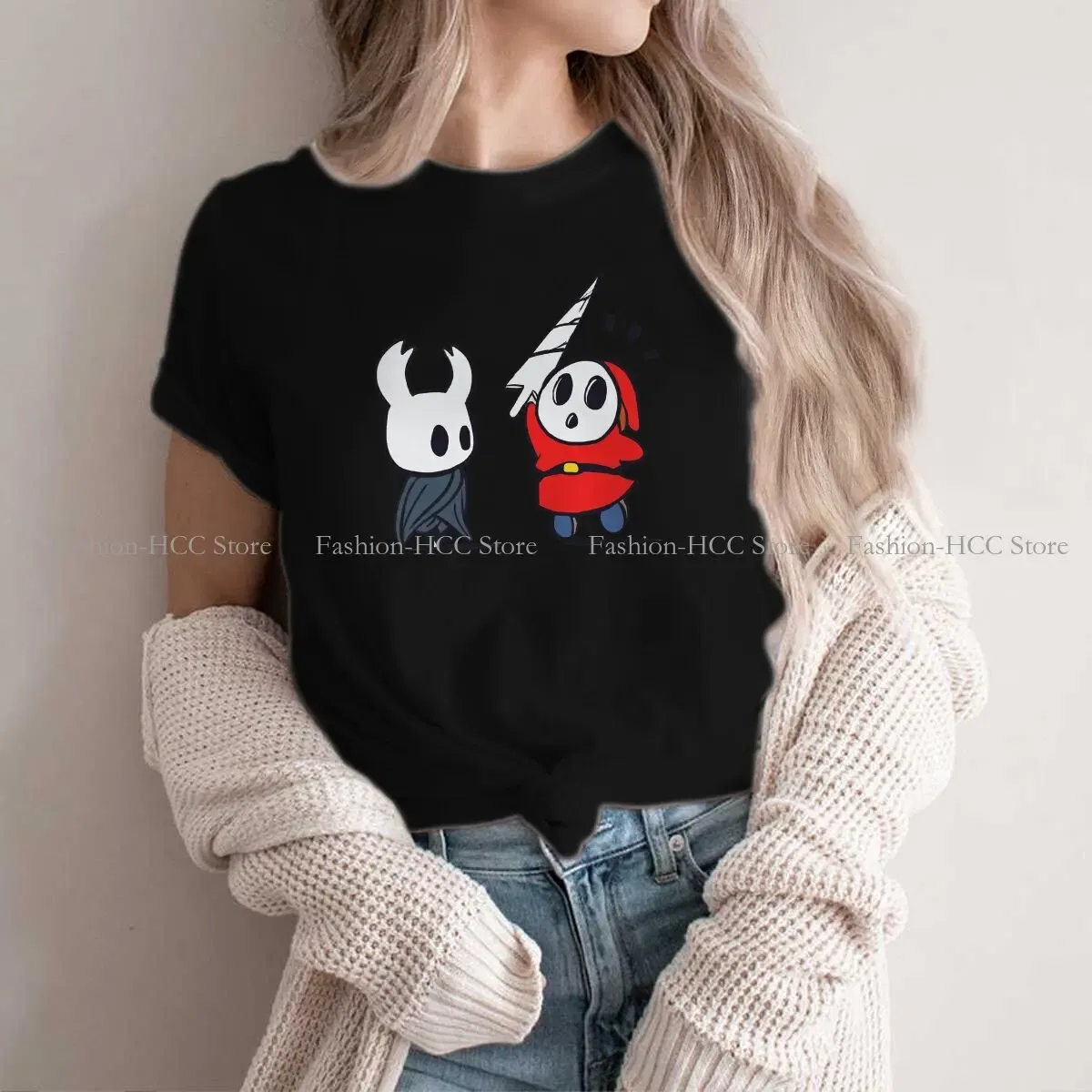 Color: black, Size: M - Shy Guy Classic Unique Polyester TShirt Hollow Knight Game Top Quality Hip Hop Gift Idea T Shirt Stuff