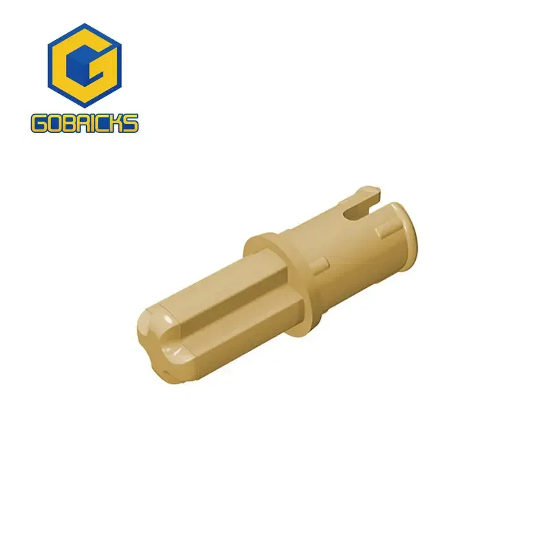Color: Yellow - Gobricks 10PCS Bricks Technical Axle 1 with Pin with Friction Ridges Lengthwise Compatible With 43093 Pieces of Toys Parts
