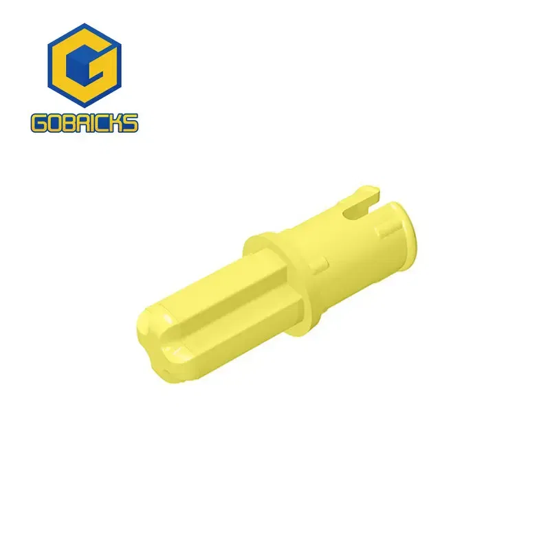 Color: Yellow - Gobricks 10PCS Bricks Technical Axle 1 with Pin with Friction Ridges Lengthwise Compatible With 43093 Pieces of Toys Parts