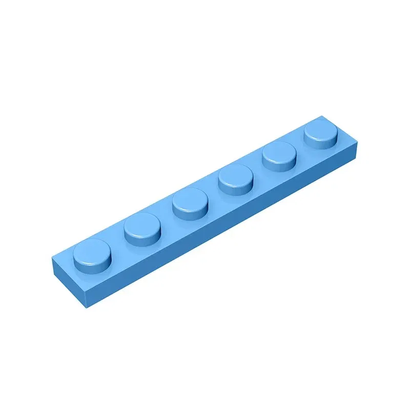 Color: Light  Blue - Gobricks GDS-505 Plate 1 x 6 compatible with lego 3666 pieces of children's DIY building block Particles Plate DIY